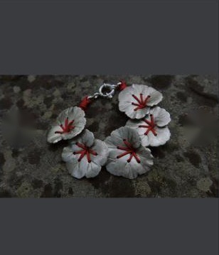 Geranio, bracciale in argento 925